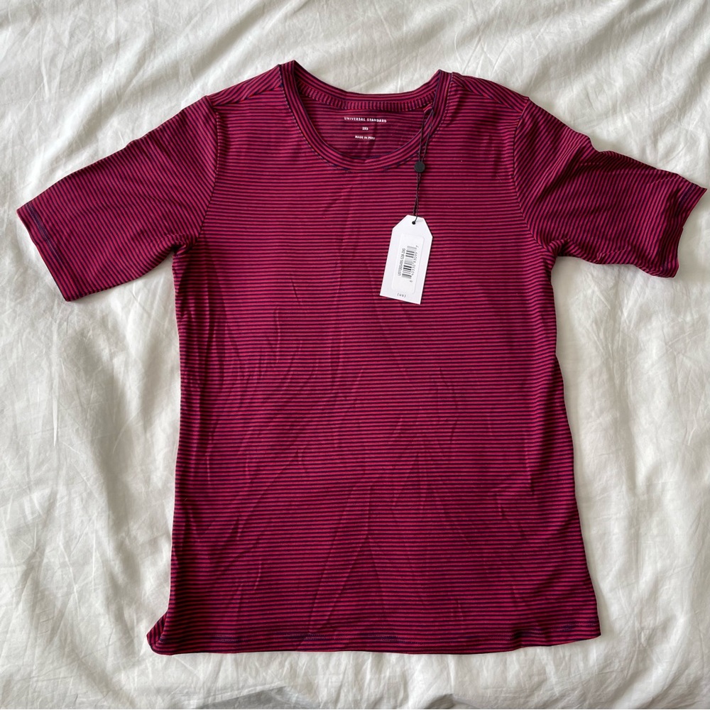 Universal Standard “oui bonjour” French-style striped shirt in US 2XS (6/8)